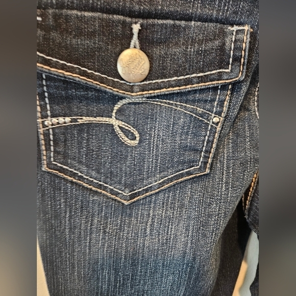 JUSTICE GIRL'S BOOTCUT MID-RISE OUTWARD STITCHING DETAIL SUPERCUTE JEANS SIZE 12 - Picture 12 of 16